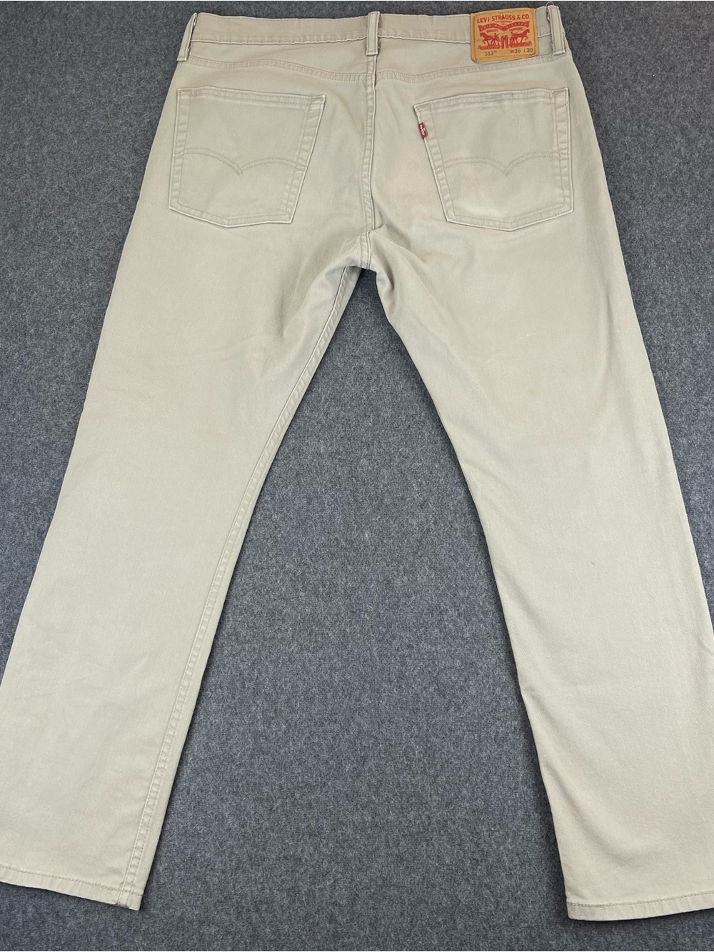 Levis 513 Jeans Mens 36x30 Beige Slim Straight Stretch Denim Pants